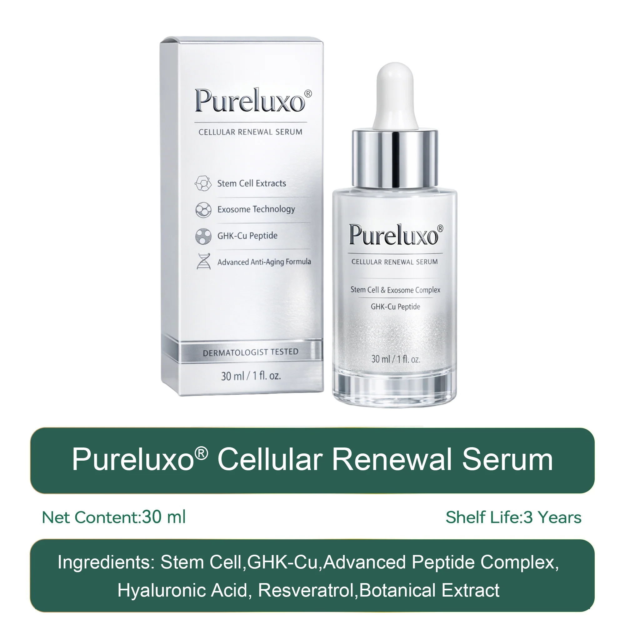 𝑷𝒖𝒓𝒆𝒍𝒖𝒙𝒐® 🇺🇸 Stem Cell–Inspired & GHK-Cu Powered Wrinkle-Refining Serum（Advanced Anti-Aging for Timeless, Radiant Skin） - Image 13